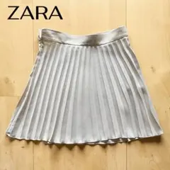ZARAホワイトプリーツスカートM無地上品人気可愛いおしゃれ美品きれいめ春夏