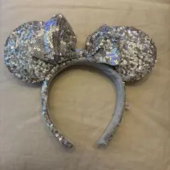 シルバー ミニーカチューシャ　スパンコール