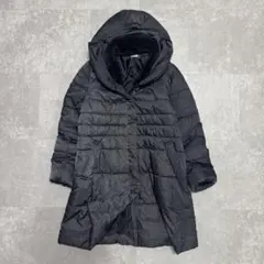 【シューラルー】美品☆中綿ロングコート フード　ボア ブラック L