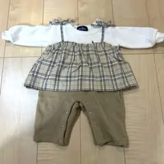 EAST BOY チェック柄スカート付きロンパース 70