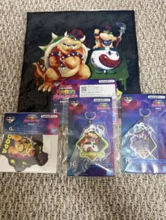 マリオ一番くじ クッパ＆クッパJr. 4点セット（チャーム・ステッカー・タオル）