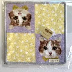 高級タオルハンカチ　ねこ　おすすめギフト　レディースハンカチ