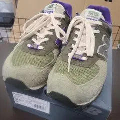 new Balance 574 オリーブ/パープル 30.0 D SNS