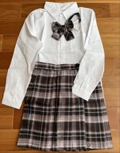 なんちゃって学生服 Sサイズ　ホワイトシャツ チェックスカート