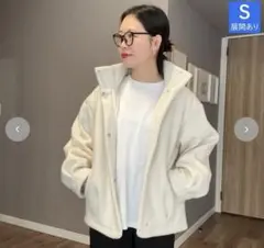 しまむら　ammy ボアスタンドブルゾン　アイボリー　Mサイズ