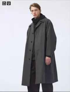 UNIQLO U フード付きトレンチコート ダークグレー2XL