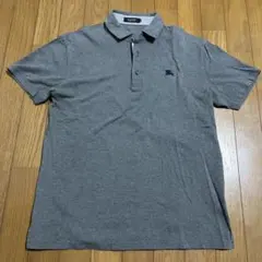 日本製★バーバリーブラックレーベル　ポロシャツ　メンズ３　グレー