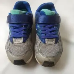 キッズスニーカー グレー/ブルー/グリーン ベルクロ