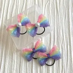 ミニツイン リボン ヘアゴム (110)