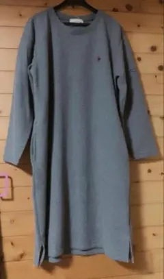 Ralph Laurnリブ編み長袖　暖かい　シャツグレーサイドポケット付きべんり