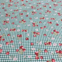 松山敦子オリジナル布　いちご　グリーン　お得品