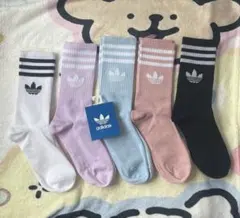 adidas ストライプ　ソックス 5足セット　靴下　新品