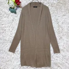 極美品✨️【バーニーズニューヨーク】(38M)ロングカーディガン 茶 カシミヤ混のサムネイル