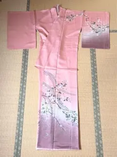 水色とピンクの花柄訪問着からセットアップ - メルカリ