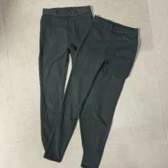 ダークグリーン スキニーパンツ ボタン付き　　ラスト1点