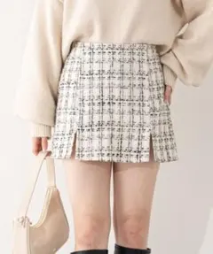 ツイード　ショートパンツ　Chico