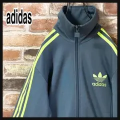人気》アディダス adidas トラックジャケット 刺繍ロゴ グレー M 