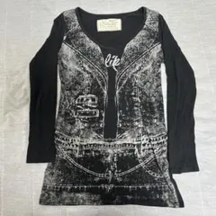 00s OLD UNIQLO print ロンT Y2K グランジ アーカイブ 00s OLD UNIQLO print ロンT Y2K グランジ アーカイブ