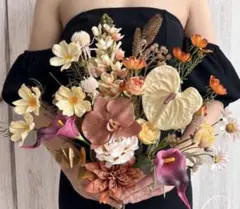 ウェディングブーケ　アーティフィシャルフラワー　クラッチブーケ