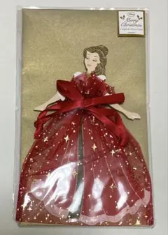 新品ディズニープリンセス オーガンジードレスカード 美女と野獣　ベル　クリスマス