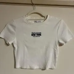 ZARA 半袖Tシャツ M ホワイト ニューヨークデザイン