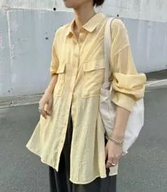 レディース オーバーサイズ シアーシャツ シャツブラウス フリーのサムネイル