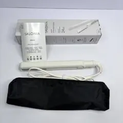 サロニア ストレートヘアアイロン 24mm ホワイト SL-004SW 箱ポーチ
