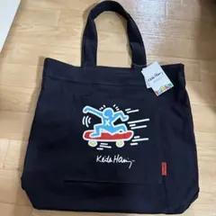 新品タグ付き☆Keith Haring キースへリング　トートバッグブラックのサムネイル