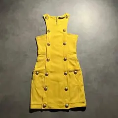 BALMAIN スエード ノースリーブワンピース ライトブルー - メルカリ