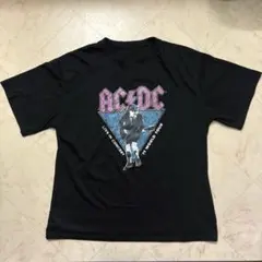 古着 ACDC グラフィック Tシャツ 半袖 メンズライク オーバーサイズ