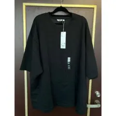 4xl エアリズムコットンオーバーサイズクルーネックT 黒　UNIQLO