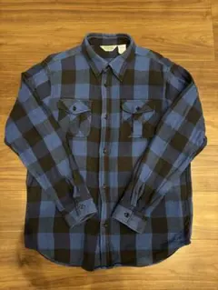 値下げしました。ファイブブラザー チェックネルシャツ ブルー✖️ブラック