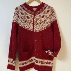 【美品】ピンクハウス ノルディック柄カーディガン 赤
