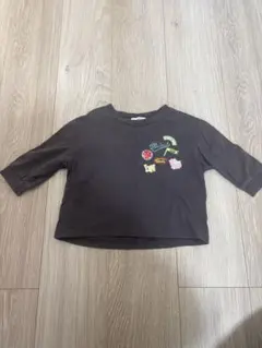 【子供服 男女】ダークグレー 長袖カットソー