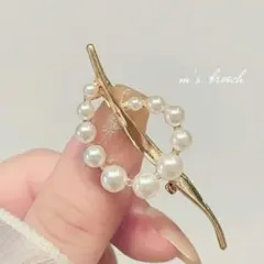 【即日発送‼️】ブローチ　パールゴールド　入学式卒業式コサージュビジュー入園式