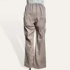 ❤️美品 ベージュ マタニティープレママ ヘリンボーンストレッチカーゴパンツ M