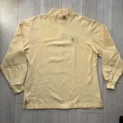 美品　マンシングウェア 長袖 M ペンギン刺繍 イエロー　黄色　襟ロゴ　襟刺繍