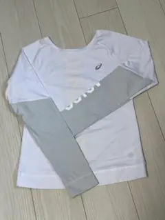 ASICS 長袖ジャージ ホワイト グレー　150㎝