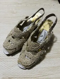 HARMONY LINE ヒールサンダル ゴールド系 23.5cm