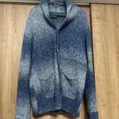 BEAMS HEART グラデーションブルーカーディガン Lサイズ