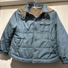any FAM 青い中綿コート フード付き