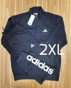 adidas　２ＸＬ　アディダス　ジャージ上下　メンズ 　ブラック　黒