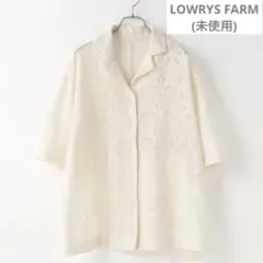 LOWRYS FARM パッチワークレースシャツ アイボリー