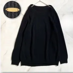 A17589 美品 ミューズドゥーズィエムクラス カシミヤ混 アゼプルオーバー黒