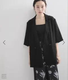 LE CERCLE par ropé 麻調ダブル半袖ジャケットのサムネイル