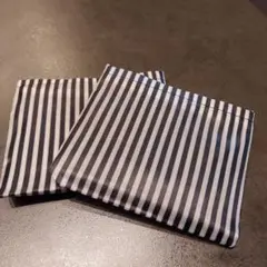 ブラックホワイトストライプエコバッグ