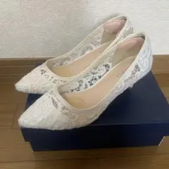 CLOSSHI レースパンプス ホワイト Lサイズ パーティー 結婚式 白のサムネイル