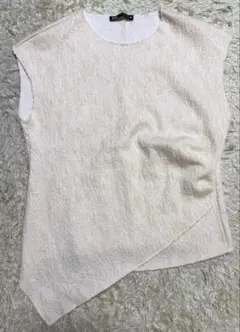ZARA アシンメトリックニットベスト Mサイズ クリーム