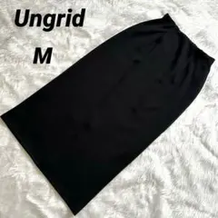 【アングリッド】 タイトスカート ウエストゴム スリット 黒 ストレッチあり