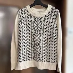 GLOBAL WORK Mサイズ 幾何学模様ニット